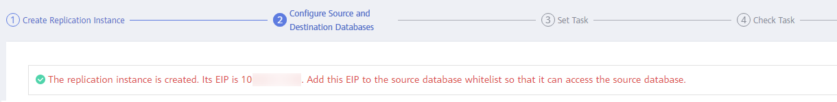 Figure 4 EIP of the replication
instance