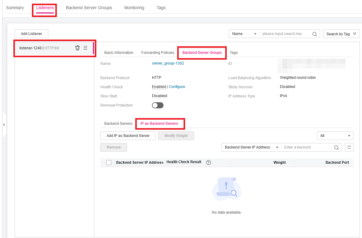 Figure 11 IP as backend
servers