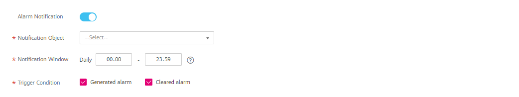 Figure 6 Configuring alarm notification