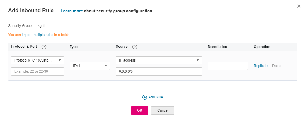 Figure 3 Add Inbound Rule