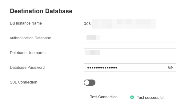 Figure 7 Destination database
information