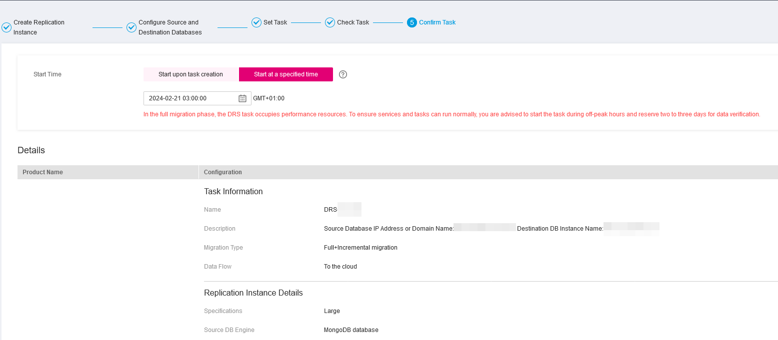 Figure 8 Task startup settings