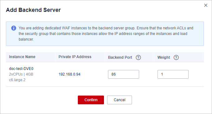 Figure 6 Configuring Backend
Port