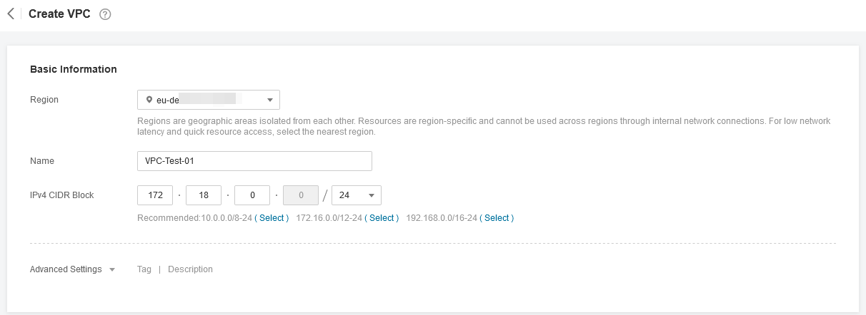 Figure 3 Creating
VPC-Test-01