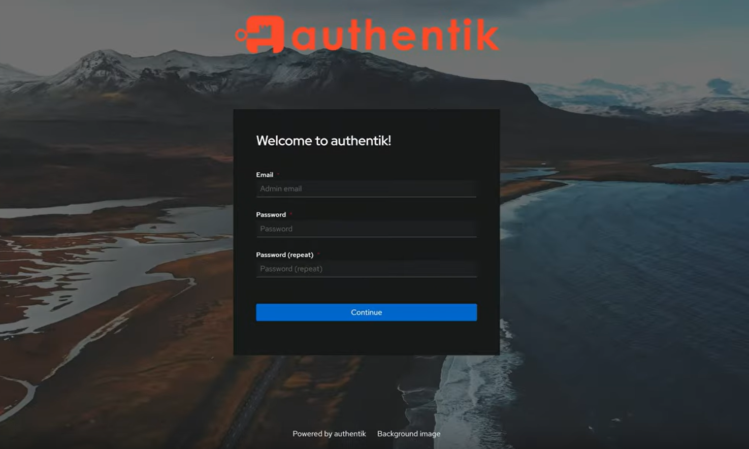 Setting admin password for first time image